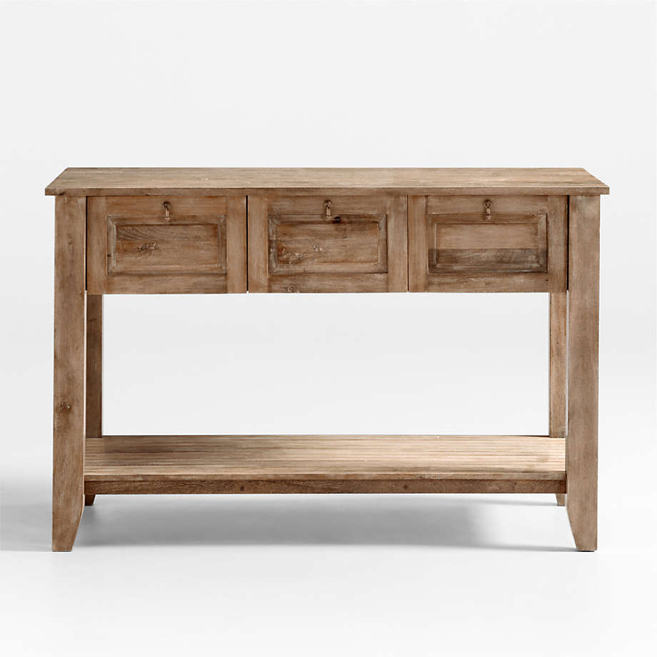 56" Light Brown Solid Wood Kitchen Island with Storage