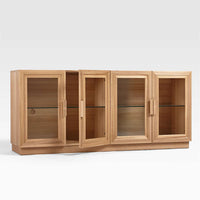 Natural Elm Wood 72" Storage Media Console