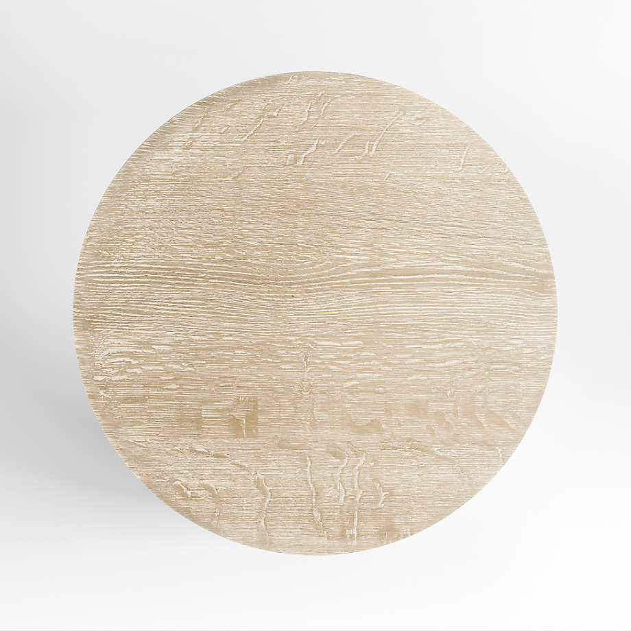 Clairemont Natural Oak Wood Round End Table with Shelf