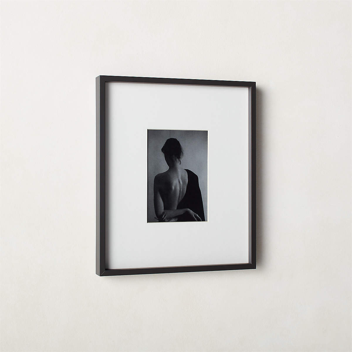 Gallery Soft Black Picture Frame With White Mat 5"X7"