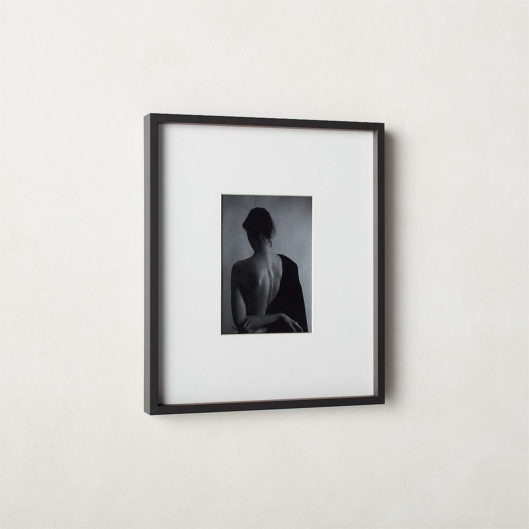 Gallery Soft Black Picture Frame With White Mat 5"X7"