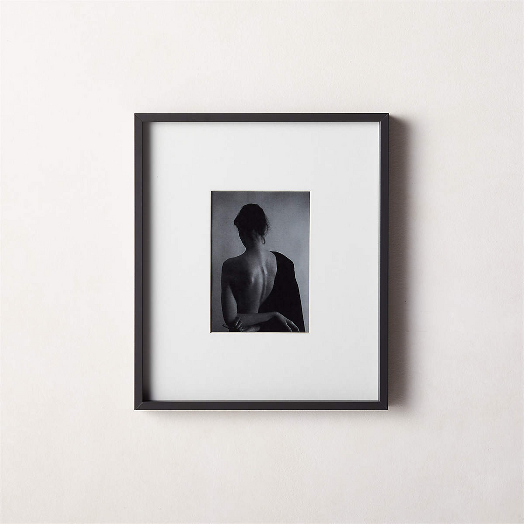 Gallery Soft Black Picture Frame With White Mat 5"X7"
