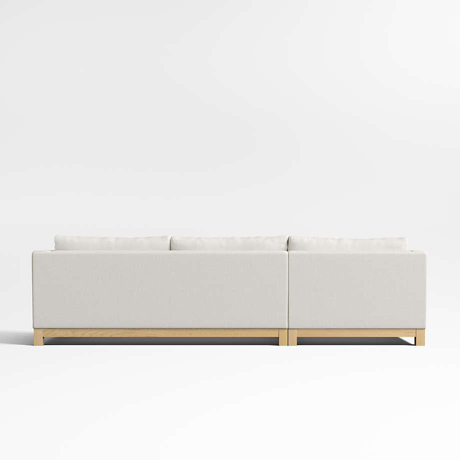 Pacific Wood Bench Seat 2-Piece Chaise Sectional Sofa