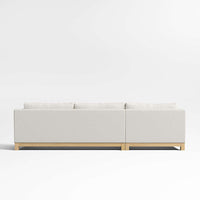 Pacific Wood Bench Seat 2-Piece Chaise Sectional Sofa