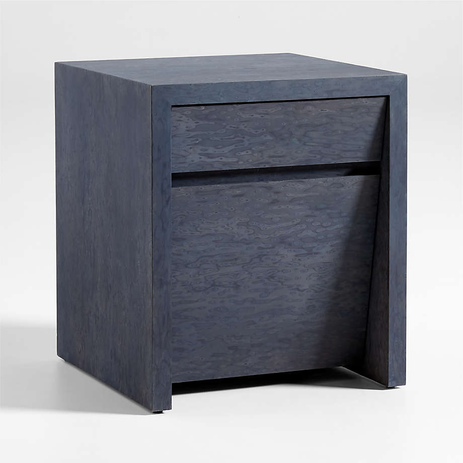 Charcoal Wood Storage End Table