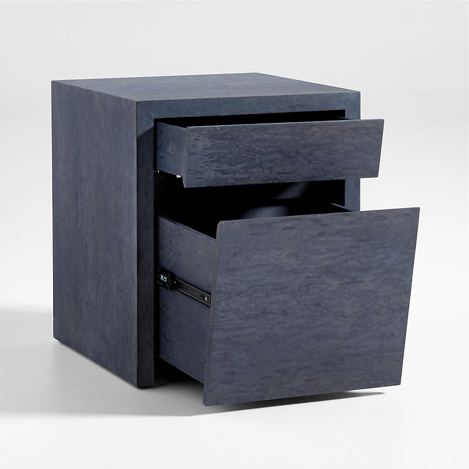Charcoal Wood Storage End Table