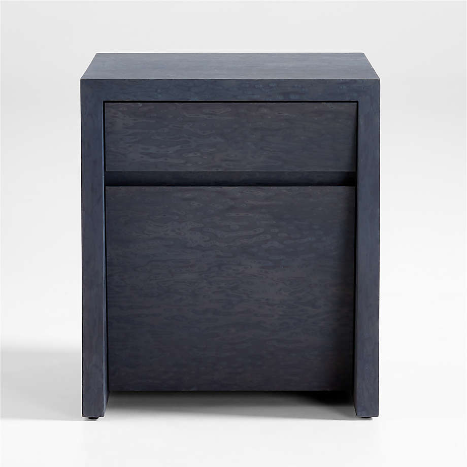 Charcoal Wood Storage End Table