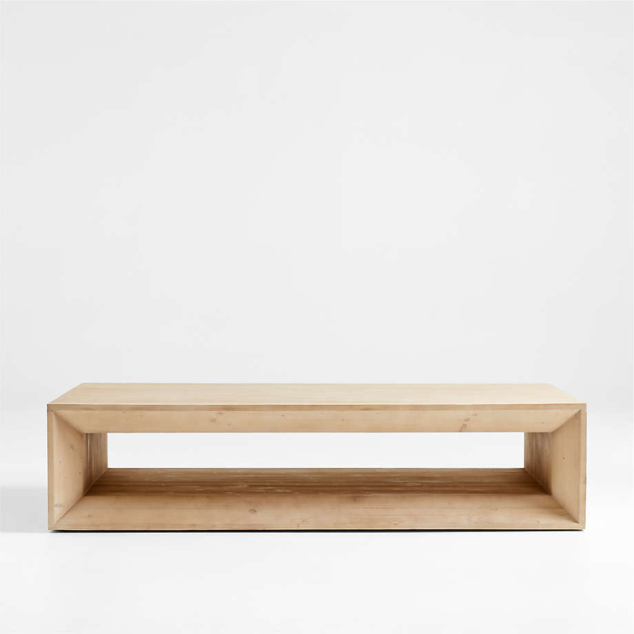 Natural Pine Wood 68" Rectangular Coffee Table