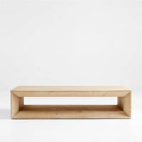 Natural Pine Wood 68" Rectangular Coffee Table