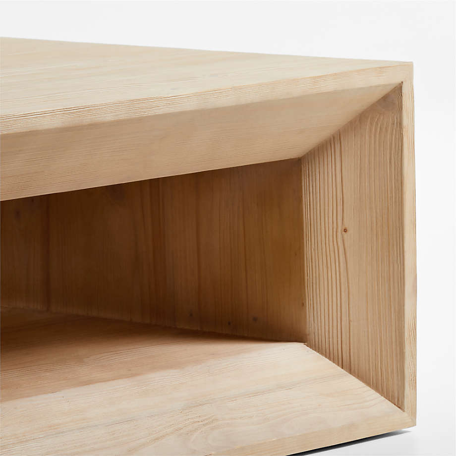 Natural Pine Wood 68" Rectangular Coffee Table