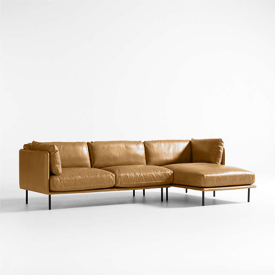 Leather 2-Piece Chaise Sectional Sofa