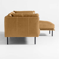 Leather 2-Piece Chaise Sectional Sofa