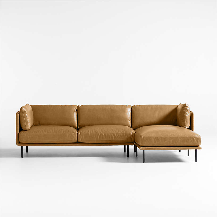 Leather 2-Piece Chaise Sectional Sofa