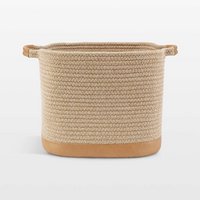 Vegan Sand Brown Leather Rope Storage Bin