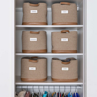 Vegan Sand Brown Leather Rope Storage Bin