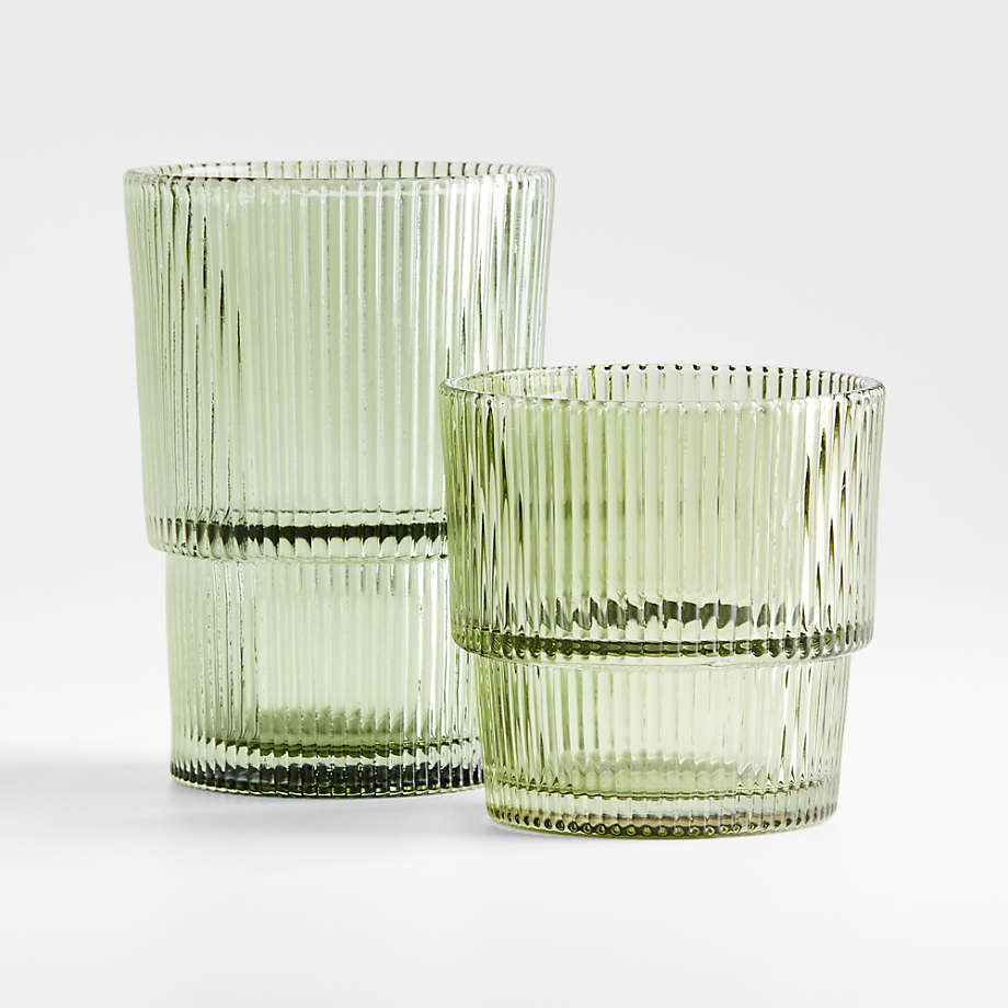 Atwell Moss Green Stackable Ribbed Double
