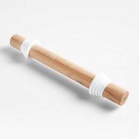 Wood Rolling Pin with Measuring Rings