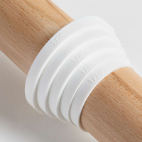 Wood Rolling Pin with Measuring Rings