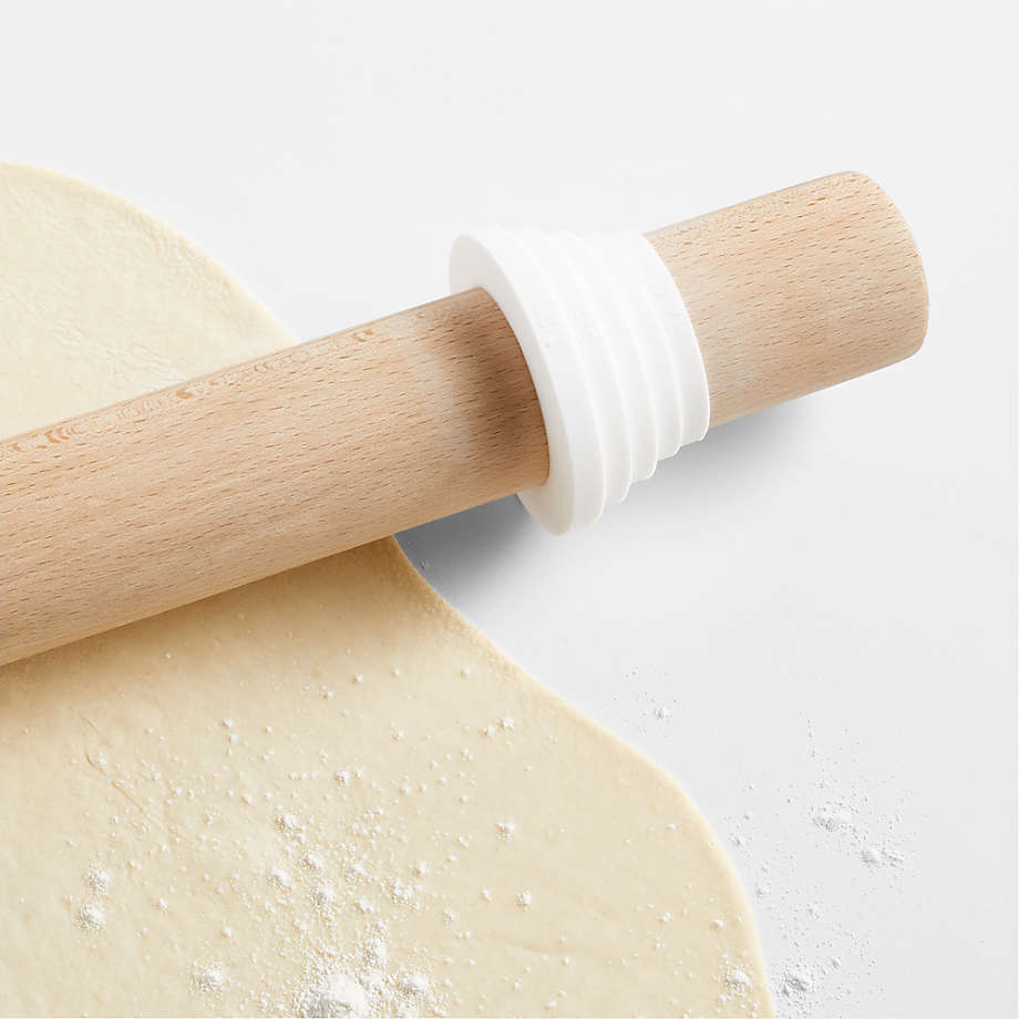 Wood Rolling Pin with Measuring Rings