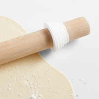 Wood Rolling Pin with Measuring Rings